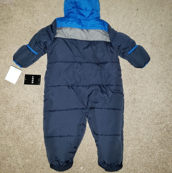 NWT DKNY baby boys navy blue snowsuit 6-9mos - Picture 4 of 9